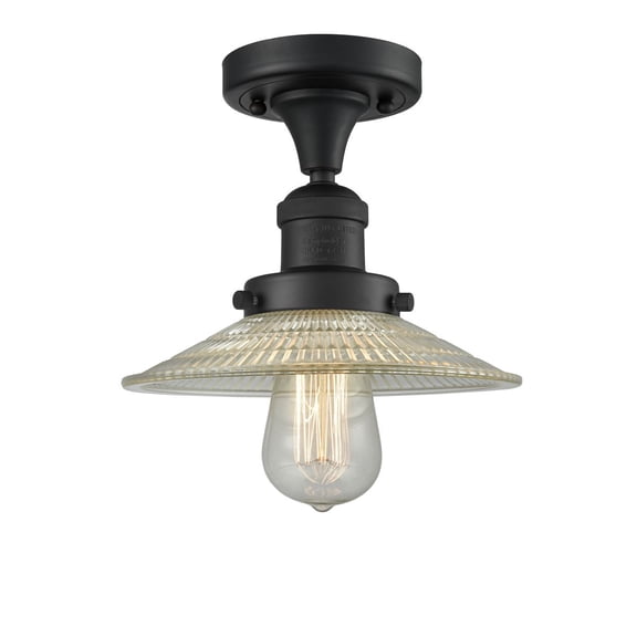 Innovations 1-LT LED Halophane 10" Semi-Flush Mount - Matte Black - 517-1CH-BK-G2-LED