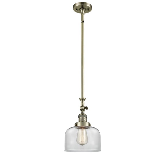 Innovations 1-LT LED Large Bell 8" Mini Pendant - Antique Brass - 206-AB-G72-LED