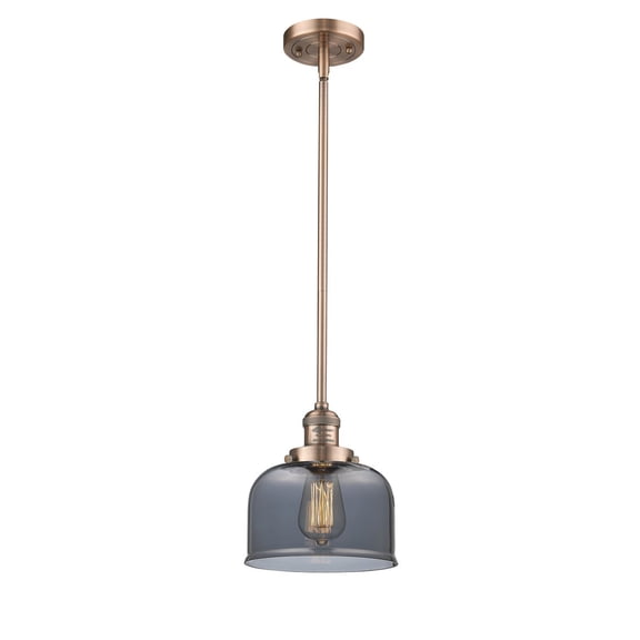 Innovations 1-LT LED Large Bell 8" Mini Pendant - Antique Copper - 201S-AC-G73-LED