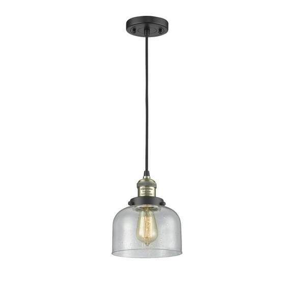 Innovations 1-LT LED Large Bell 8" Mini Pendant - Black Antique Brass - 201C-BAB-G74-LED