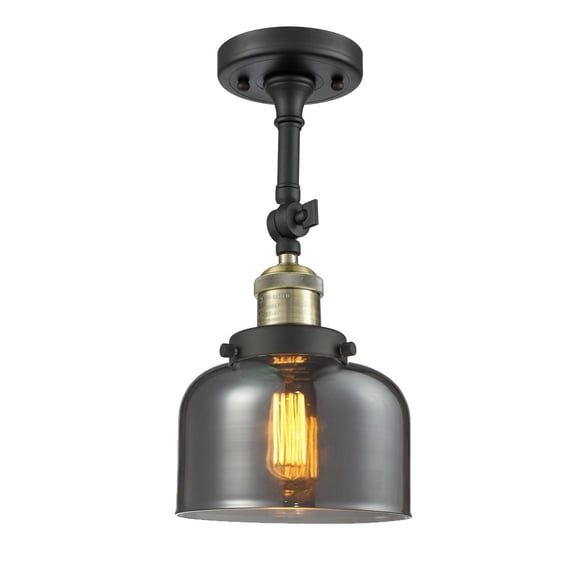 Innovations 1-LT LED Large Bell 8" Semi-Flush Mount - Black Antique Brass - 201F-BAB-G73-LED