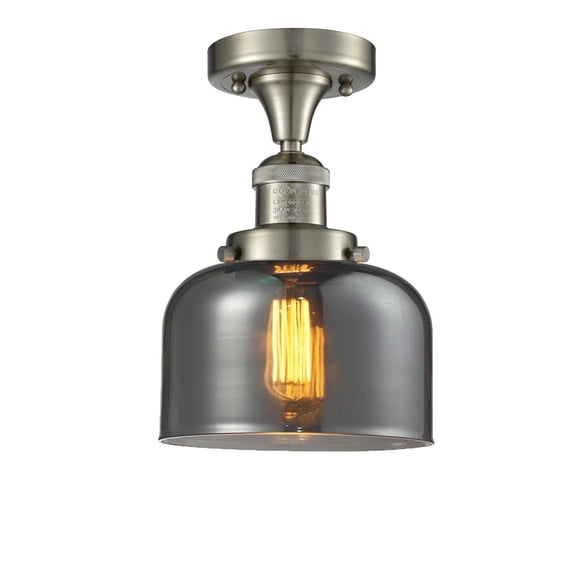 Innovations 1-LT LED Large Bell 8" Semi-Flush Mount - Brushed Satin Nickel - 517-1CH-SN-G73-LED
