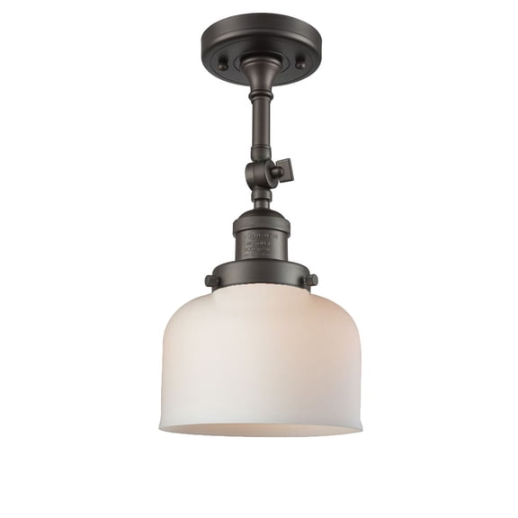 Innovations 1-LT LED Large Bell 8" Semi-Flush Mount - Oil Rubbed Bronze - 201F-OB-G71-LED