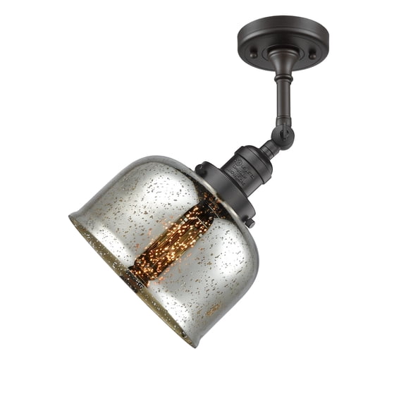 Innovations 1-LT LED Large Bell 8" Semi-Flush Mount - Oil Rubbed Bronze - 201F-OB-G78-LED