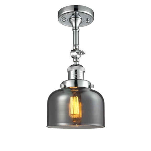 Innovations 1-LT LED Large Bell 8" Semi-Flush Mount - Polished Chrome - 201F-PC-G73-LED