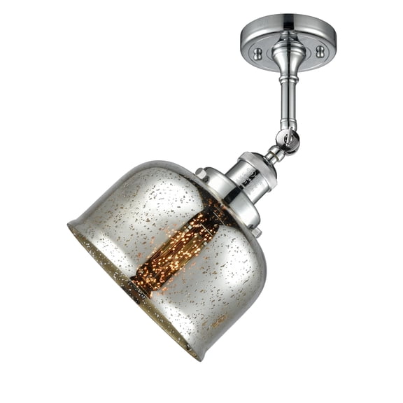 Innovations 1-LT LED Large Bell 8" Semi-Flush Mount - Polished Chrome - 201F-PC-G78-LED