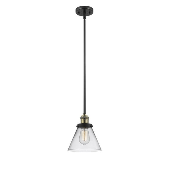 Innovations 1-LT LED Large Cone 8" Mini Pendant - Black Antique Brass - 201S-BAB-G42-LED