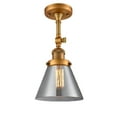 thumbnail image 1 of Innovations 1-LT LED Large Cone 8" Semi-Flush Mount - Brushed Brass - 201F-BB-G43-LED, 1 of 1