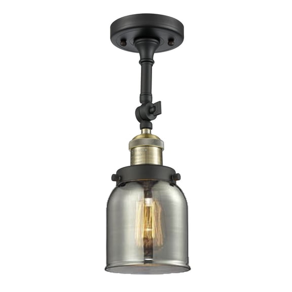 Innovations 1-LT LED Small Bell 5" Semi-Flush Mount - Black Antique Brass - 201F-BAB-G53-LED