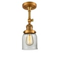 thumbnail image 1 of Innovations 1-LT LED Small Bell 5" Semi-Flush Mount - Brushed Brass - 201F-BB-G52-LED, 1 of 5