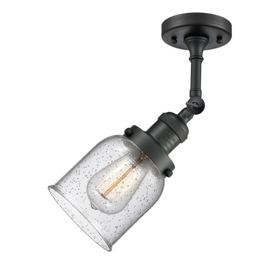 Innovations 1-LT LED Small Bell 5" Semi-Flush Mount - Matte Black - 201F-BK-G54-LED