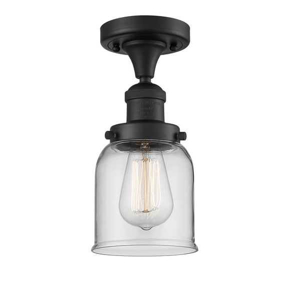 Innovations 1-LT LED Small Bell 5" Semi-Flush Mount - Matte Black - 517-1CH-BK-G52-LED