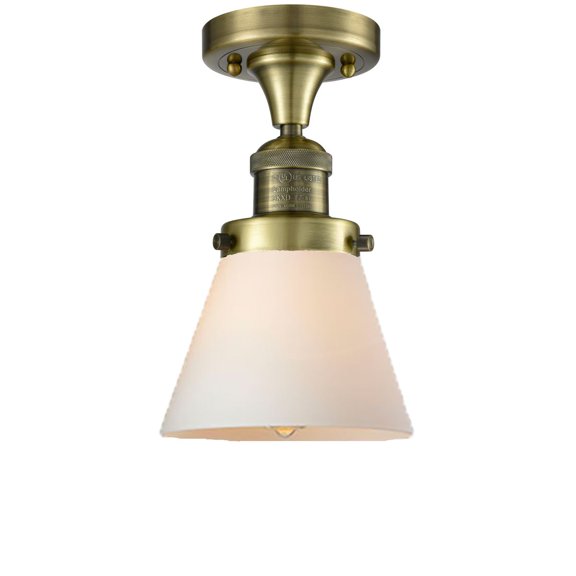Innovations 1-LT LED Small Cone 6.5" Flush Mount - Antique Brass - 517-1CH-AB-G61-LED