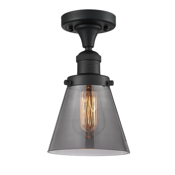 Innovations 1-LT LED Small Cone 6.5" Semi-Flush Mount - Matte Black - 517-1CH-BK-G63-LED