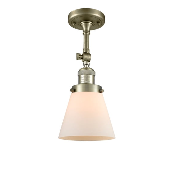 Innovations 1-LT LED Small Cone 6" Semi-Flush Mount - Antique Brass - 201F-AB-G61-LED