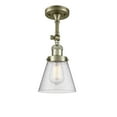 thumbnail image 1 of Innovations 1-LT LED Small Cone 6" Semi-Flush Mount - Antique Brass - 201F-AB-G64-LED, 1 of 5