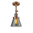 thumbnail image 1 of Innovations 1-LT LED Small Cone 6" Semi-Flush Mount - Antique Copper - 201F-AC-G63-LED, 1 of 5