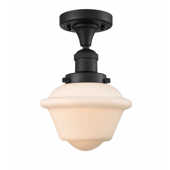 Innovations 1-LT LED Small Oxford 11" Semi-Flush Mount - Matte Black - 517-1CH-BK-G531-LED