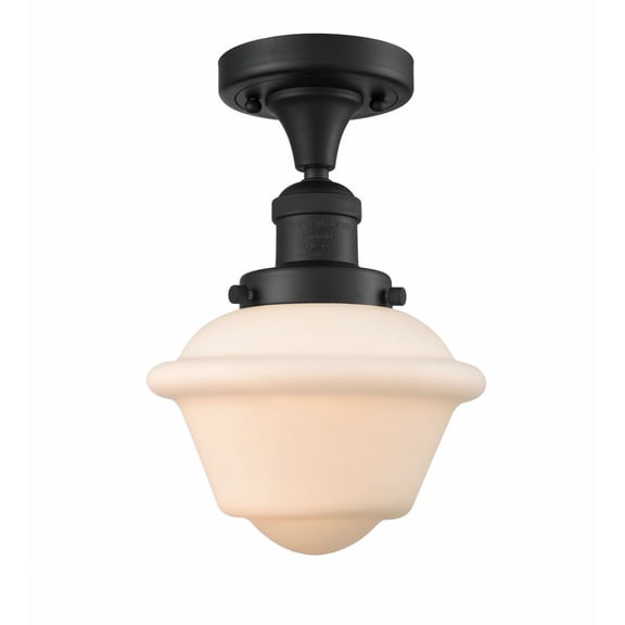 Innovations 1-LT LED Small Oxford 11" Semi-Flush Mount - Matte Black - 517-1CH-BK-G531-LED