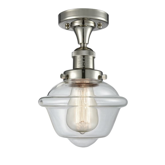Innovations 1-LT LED Small Oxford 11" Semi-Flush Mount - Polished Nickel - 517-1CH-PN-G532-LED