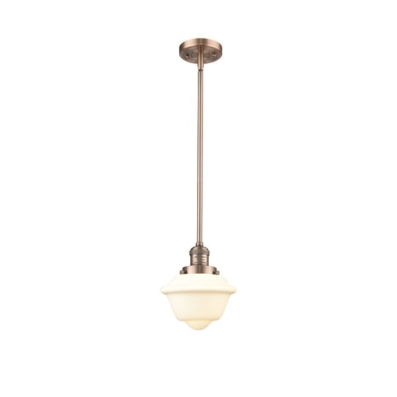 Innovations 1-LT LED Small Oxford 8" Mini Pendant - Antique Copper - 201S-AC-G531-LED