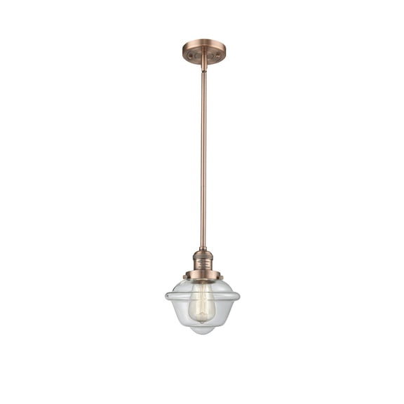 Innovations 1-LT LED Small Oxford 8" Mini Pendant - Antique Copper - 201S-AC-G532-LED