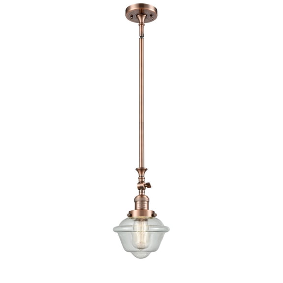 Innovations 1-LT LED Small Oxford 8" Mini Pendant - Antique Copper - 206-AC-G534-LED