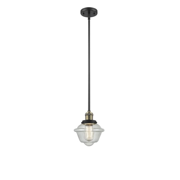 Innovations 1-LT LED Small Oxford 8" Mini Pendant - Black Antique Brass - 201S-BAB-G534-LED