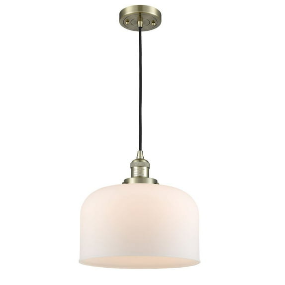 Innovations 1-LT LED X-Large Bell 12" Mini Pendant - Antique Brass - 201C-AB-G71-L-LED