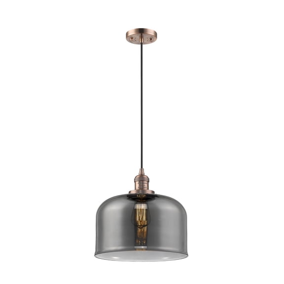 Innovations 1-LT LED X-Large Bell 12" Mini Pendant - Antique Copper - 201C-AC-G73-L-LED