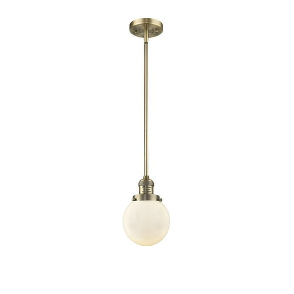Innovations 1-LT Vintage LED Beacon 6" Mini Pendant - Brushed Brass - 201S-BB-G201-6-LED
