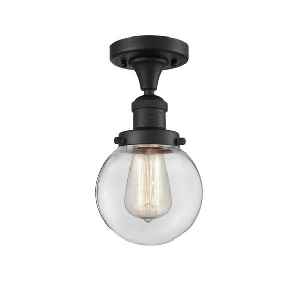Innovations 1-LT Vintage LED Beacon 6" Semi-Flush Mount - Matte Black - 517-1CH-BK-G202-6-LED