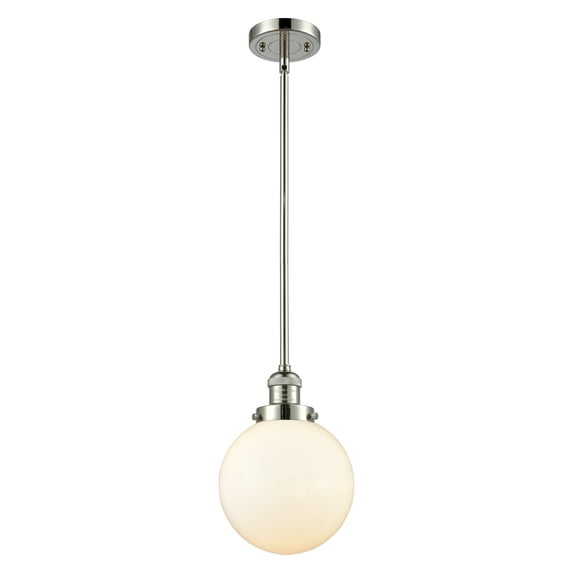 Innovations 1-LT Vintage LED Beacon 8" Mini Pendant - Polished Nickel - 201S-PN-G201-8-LED