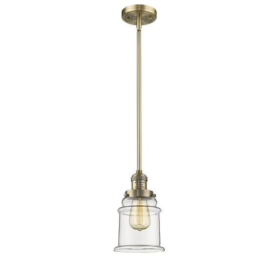 Innovations 1-LT Vintage LED Canton 6.5" Mini Pendant - Brushed Brass - 201S-BB-G182-LED
