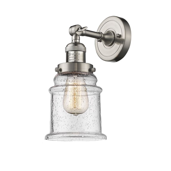 Innovations 1-LT Vintage LED Canton 6.5" Sconce - Brushed Satin Nickel - 203-SN-G184-LED