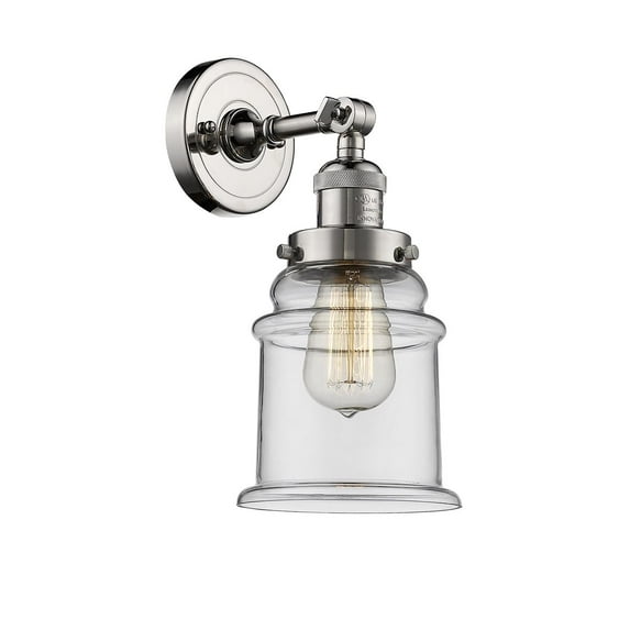 Innovations 1-LT Vintage LED Canton 6.5" Sconce - Polished Nickel - 203-PN-G182-LED