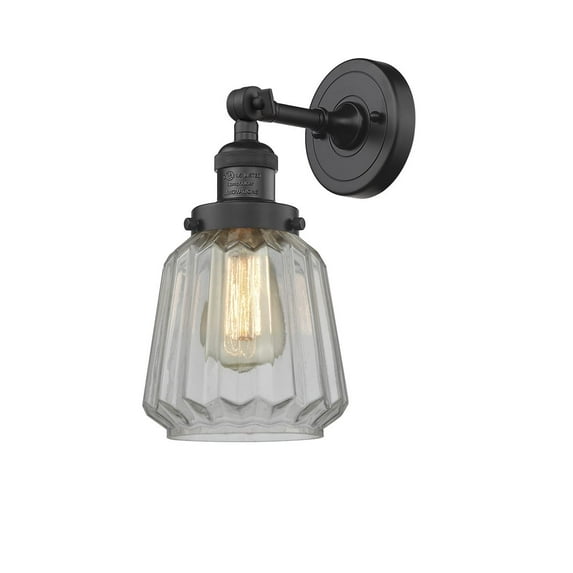 Innovations 1-LT Vintage LED Chatham 6" Sconce - Matte Black - 203-BK-G142-LED