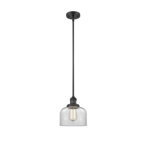 Innovations 1-LT Vintage LED Large Bell 8" Mini Pendant - Matte Black - 201S-BK-G72-LED