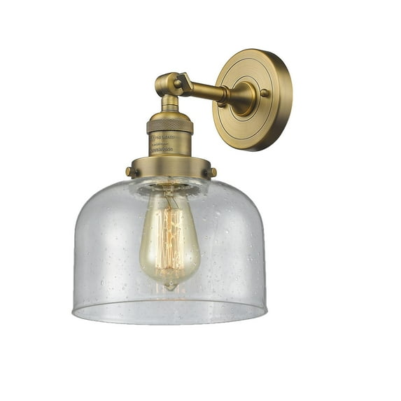 Innovations 1-LT Vintage LED Large Bell 8" Sconce - Brushed Brass - 203-BB-G74-LED