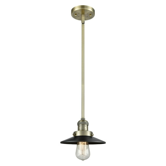 Innovations 1-LT Vintage LED Railroad 8" Mini Pendant - Antique Brass - 201S-AB-M6-LED