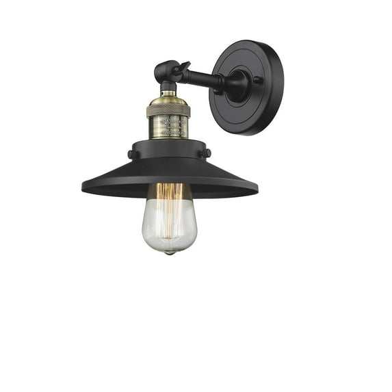 Innovations 1-LT Vintage LED Railroad 8" Sconce - Black Antique Brass - 203-BAB-M6-LED