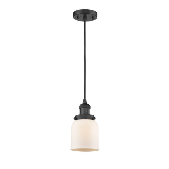 Innovations 1-LT Vintage LED Small Bell 5" Mini Pendant - Matte Black - 201C-BK-G51-LED