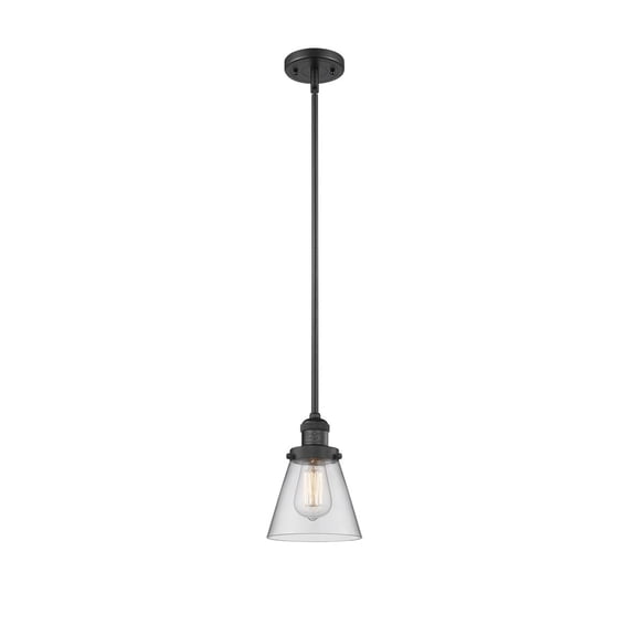 Innovations 1-LT Vintage LED Small Cone 6" Mini Pendant - Matte Black - 201S-BK-G62-LED