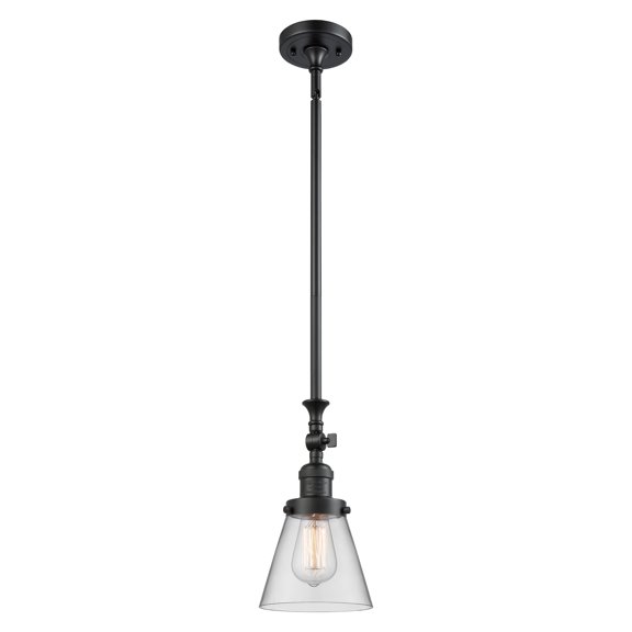 Innovations 1-LT Vintage LED Small Cone 6" Mini Pendant - Matte Black - 206-BK-G62-LED