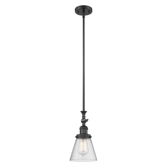 Innovations 1-LT Vintage LED Small Cone 6" Mini Pendant - Matte Black - 206-BK-G64-LED