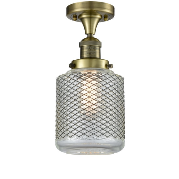 Innovations 1-LT Vintage LED Stanton 14" Flush Mount - Antique Brass - 517-1CH-AB-G262-LED