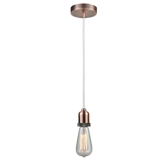 Innovations 100AC-10W-0AC Bare Bulb 1 Light 2.75 inch Mini Pendant, Antique Copper