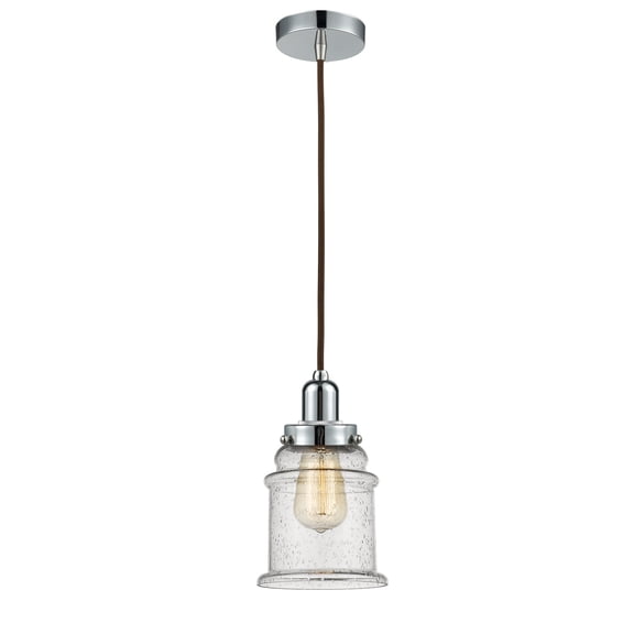 Innovations 100PC-10BR-0H-PC-G184 Canton 1 Light 11.25 inch Mini Pendant, Polished Chrome