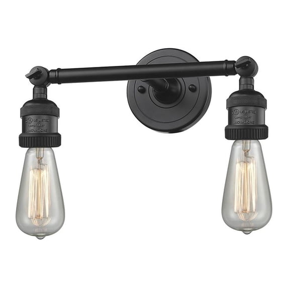 Innovations 2-LT Bare Bulb 11" Bathroom Fixture - Matte Black - 208-BK