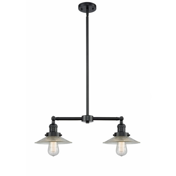 Innovations 2-LT LED Halophane 22" Chandelier - Oil Rubbed Bronze - 209-OB-G2-LED